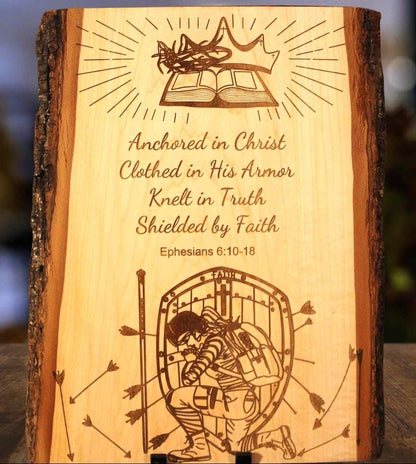 Woman Warrior Christian Wall Art – Custom Engraved Wood Sign | Inspirational Scripture Decor - His Word Designs