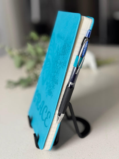 Personalized Faith Journal with Bible Verse – Blue Leather Prayer Journal with Pen, Christian Gifts, Butterfly Books, Grace journal - HisWord Designs