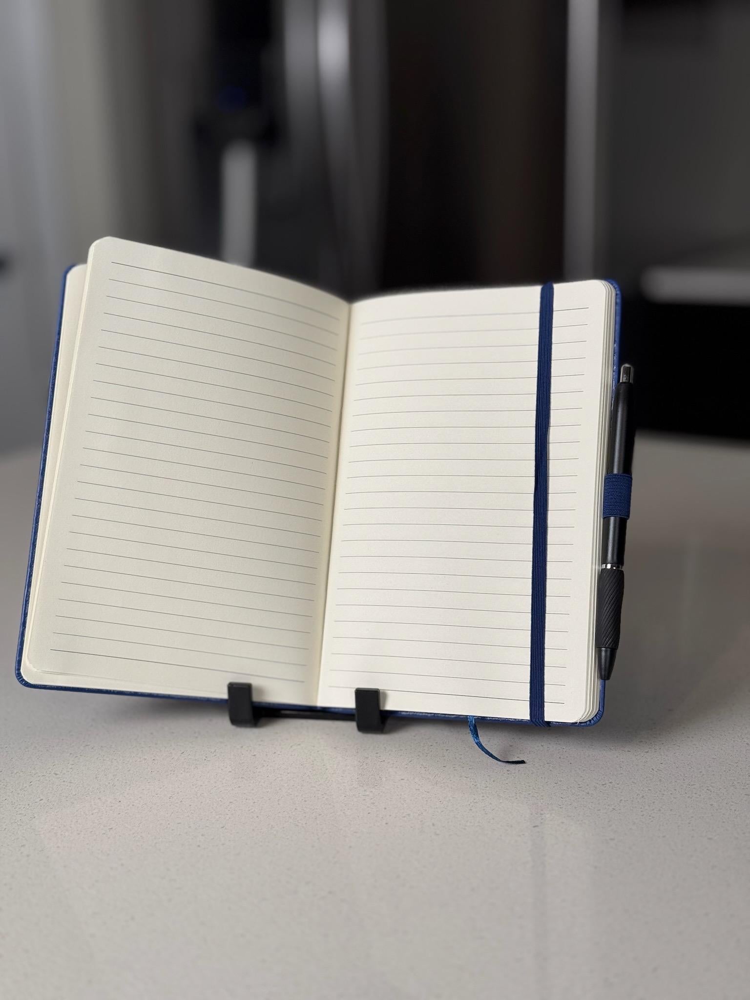 Custom Engraved Journal, Knock and the Door Will Be Opened, Blue Prayer notebook with Pen, Bible Verse Christian Gift for Men & Women - HisWord Designs