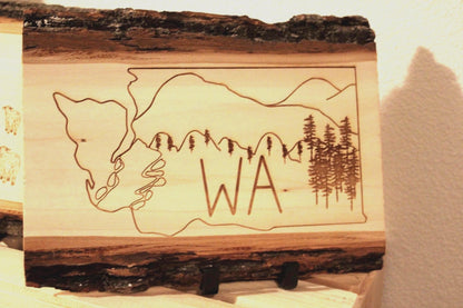WA State Wall Art – Handmade Engraved Wood Sign | Rustic PNW Decor Gift - HisWord Designs