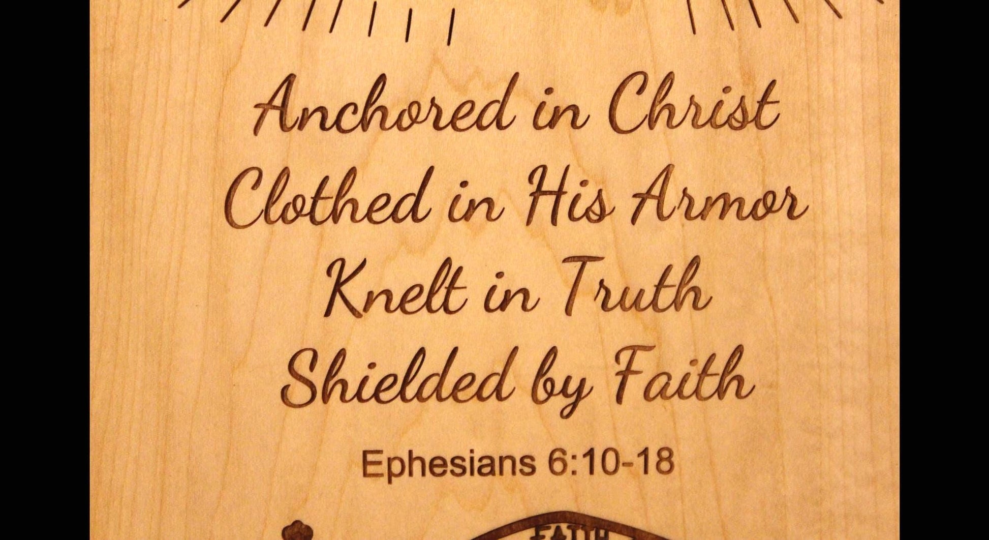 Woman Warrior Christian Wall Art – Custom Engraved Wood Sign | Inspirational Scripture Decor - HisWord Designs