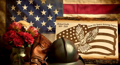 Personalized Memorial Wall Art – Custom Military Tribute | Engraved Veteran Memorial Gift - HisWord Designs