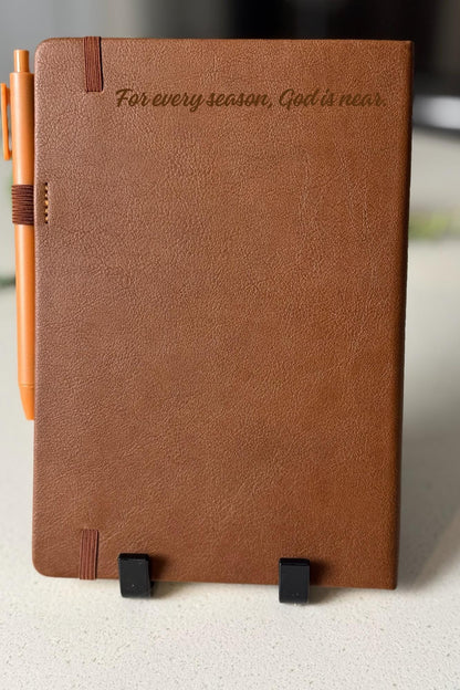 Personalized Have Faith Hand - Crafted Custom Engraved Journal, Luke 17:6, Bible Verse Journal, Brown Prayer Journal, Christian Gifts - HisWord Designs