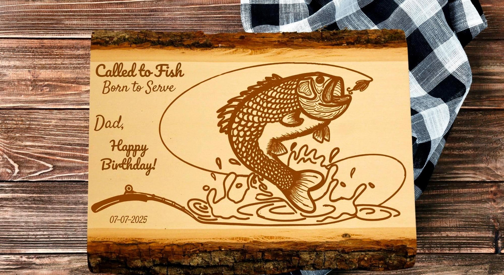 Personalized Fishing Sign – Gone Fishing | Custom Engraved Wood Gift for Christian Men & Women - HisWord Designs