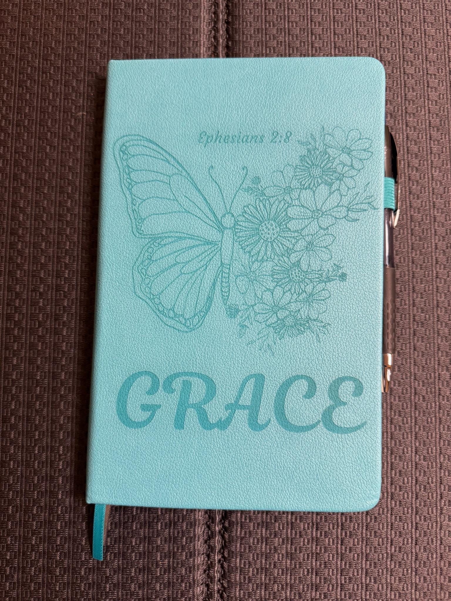 Personalized Butterfly and Floral A5 Christian Prayer Journal | Scripture Notebook with Bible Verses | Butterfly Faith Gift - HisWord Designs