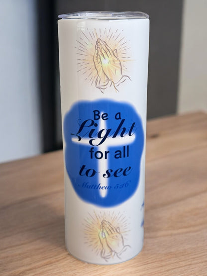 “Be a Light” 20oz Tumbler – Faith - Inspired Design for Everyday Encouragement - HisWord Designs