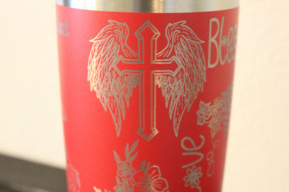 Be Still and Know – 20 oz Red Engraved Christian Tumbler - HisWord Designs