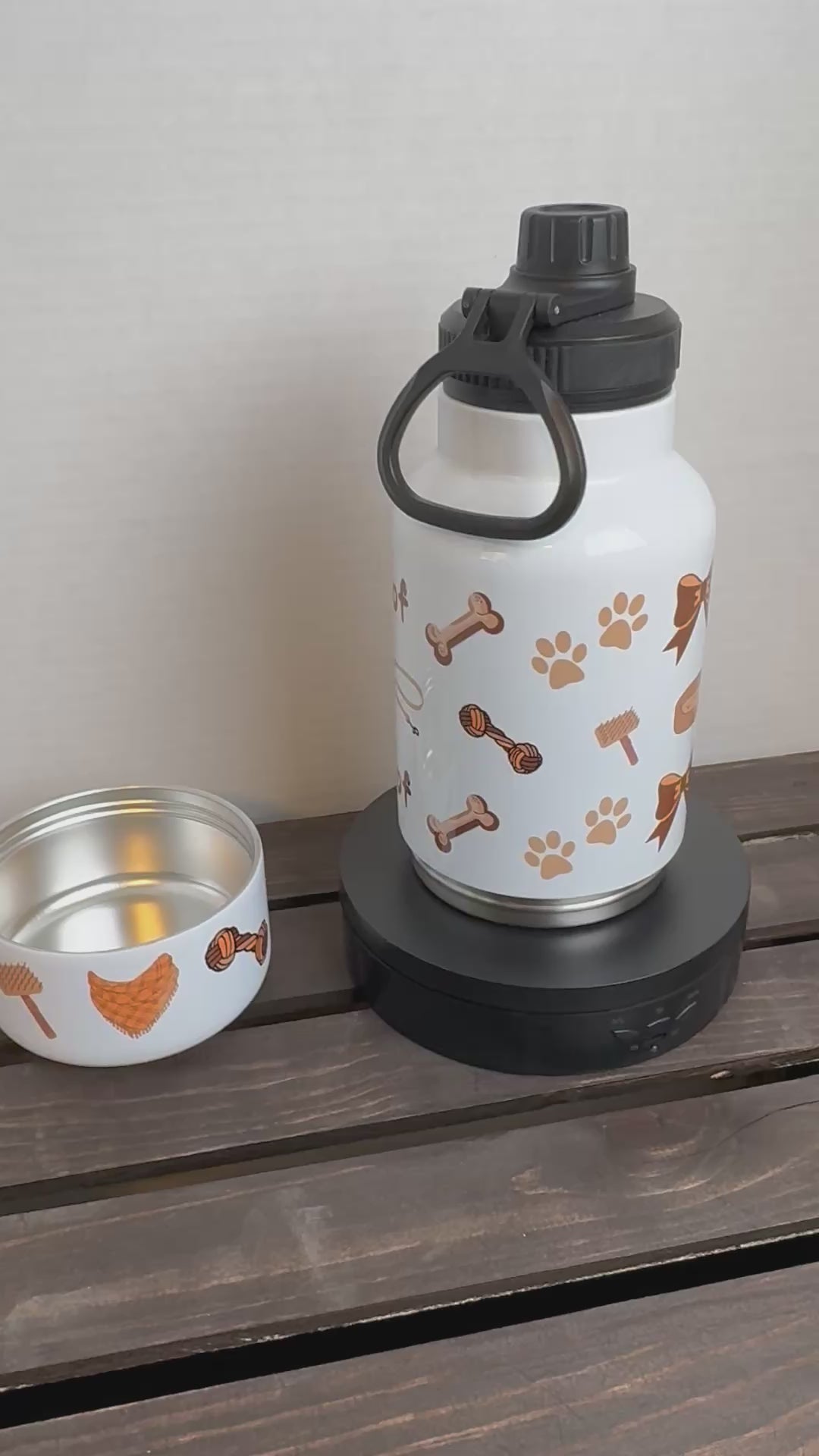 dog hiking bottle with bowl