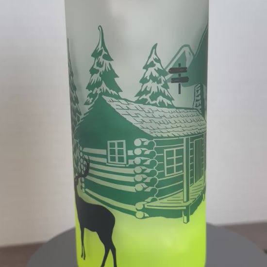 camping vibes frosted glass cup