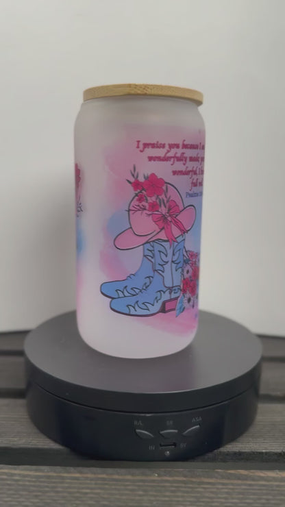 Faith & Flowers Libbey Glass – Butterfly, Boots & Beauty (16 oz)