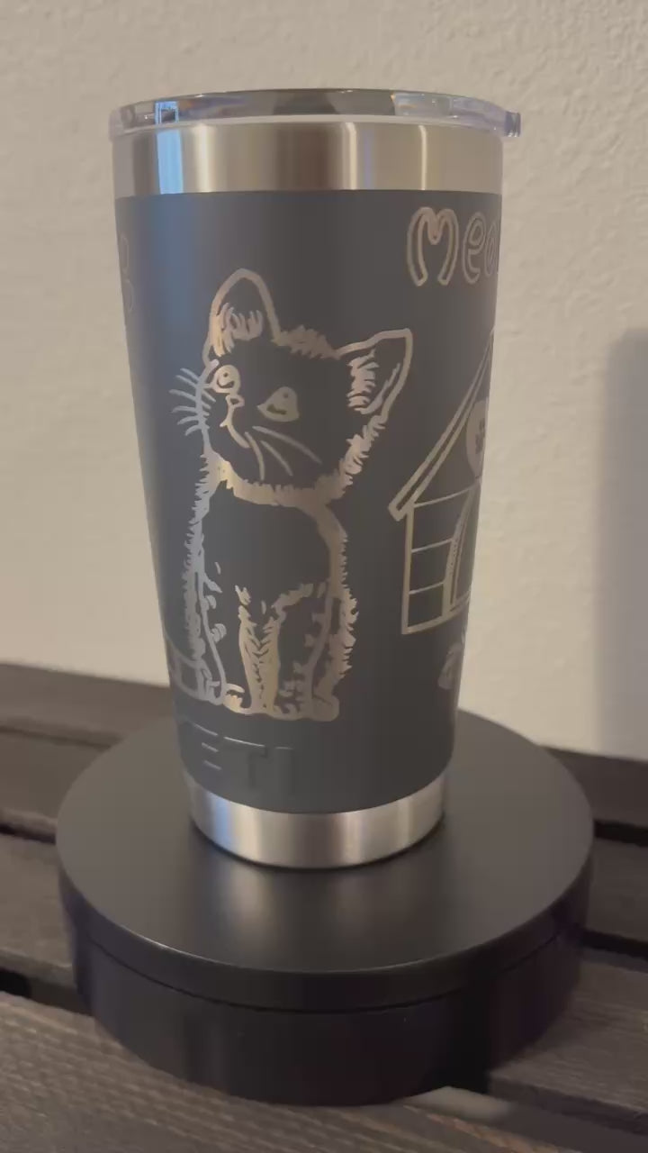 cute cat yeti tumbler 