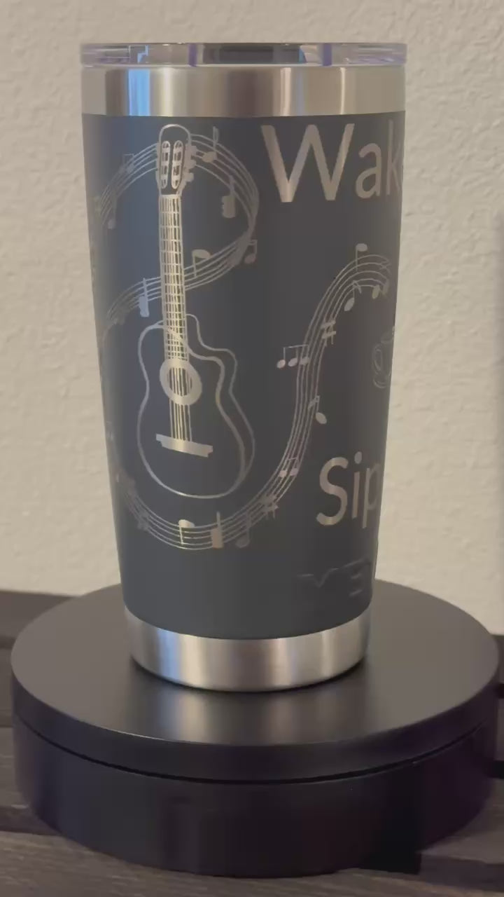coffee and guitar yeti tumbler 