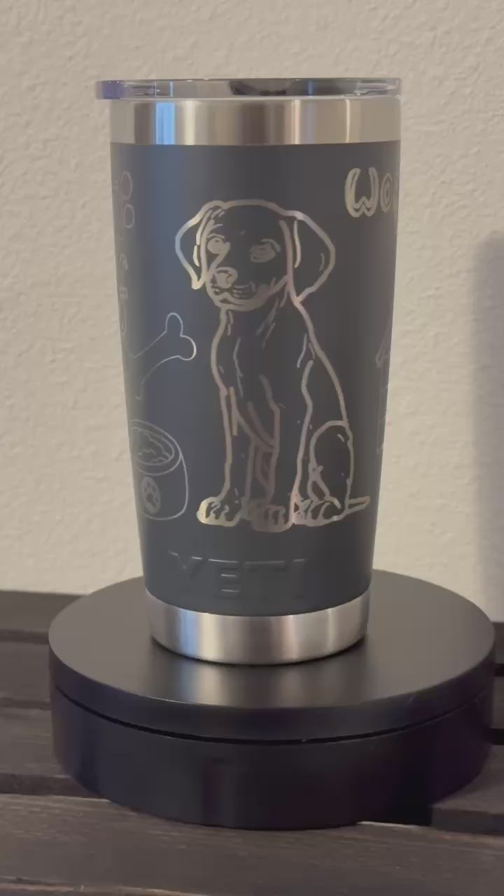 cute dog yeti tumbler