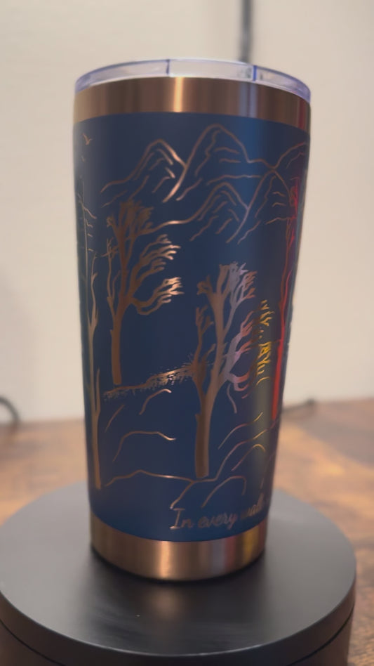 20 oz Blue Wolves Copper Tumbler