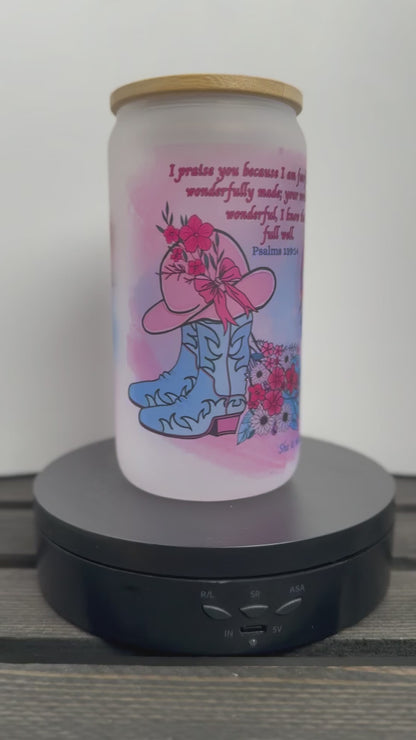 Faith & Flowers Libbey Glass – Butterfly, Boots & Beauty (16 oz)