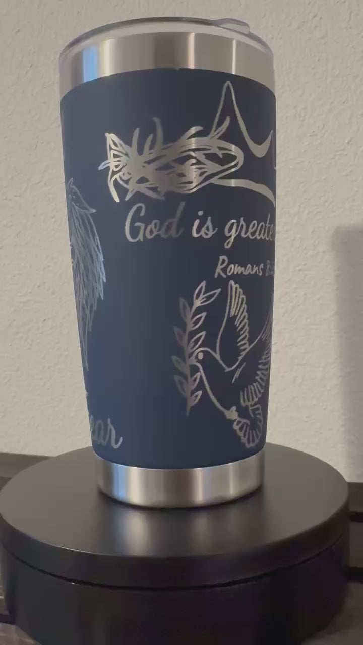 tree of life navy tumbler