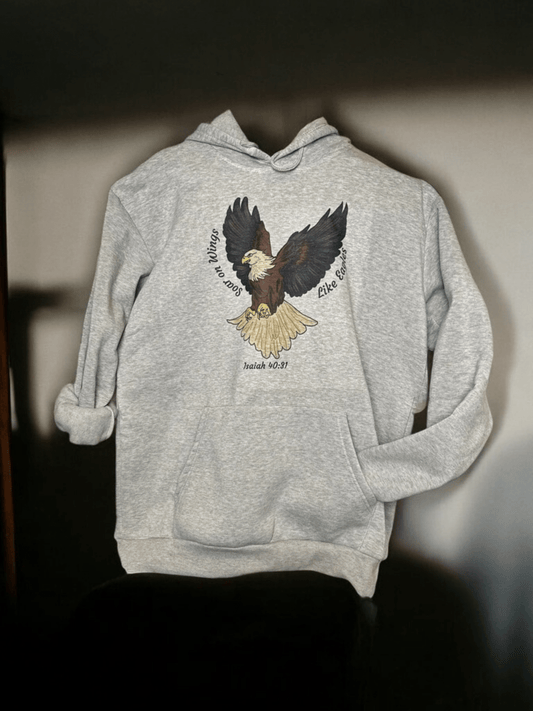 Soar on Wings Like Eagles Oversized Hoodie – Isaiah 40:31 Scripture Hoodie - HisWord Designs