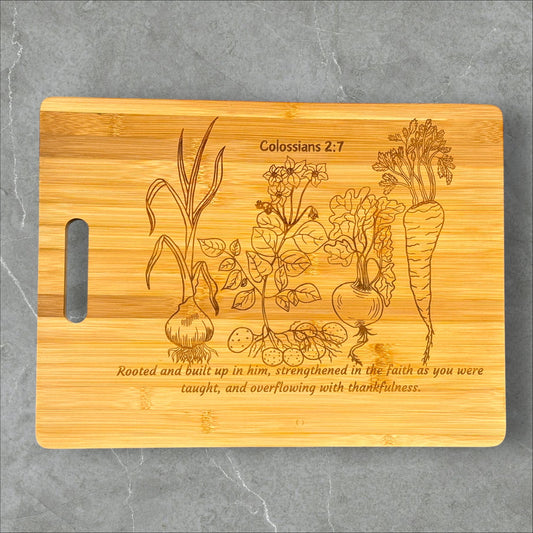 vegetable engraved cutting board