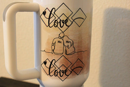 Love & Blessed – 40oz Gold & Faith - Inspired Couples Tumbler - HisWord Designs