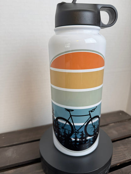 Saddle Up Buttercup – 32oz Retro Sunset Bike Bottle - HisWord Designs