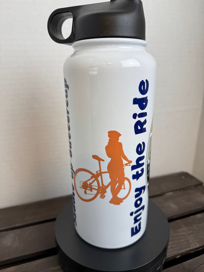 Saddle Up Buttercup – 32oz Retro Sunset Bike Bottle - HisWord Designs